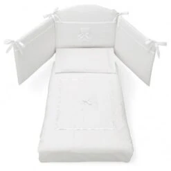 Bubu - Set Letto Con Piumone Sfilabile Paracolpi E Copricuscino Colore Bianco