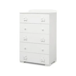 Cassettiera Settimanale Per Bambini Collezione Fiocco Colore Bianco