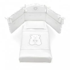 Completo Piumone Sfilabile Per Lettino Erbesi Tiffany - Bianco