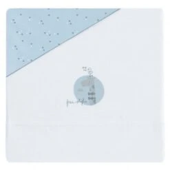 Jirafa - Set Lenzuolino In Maglia Per Culla Bianco/azzurro
