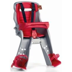 Orion - Seggiolino Anteriore Per Bici Colore Argento/Rosso