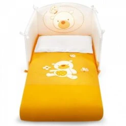 Poldo - Set Letto Con Piumone Sfilabile Paracolpi E Federa Colore Arancione