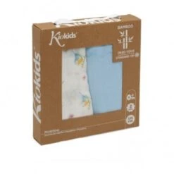 Set Con Due Mussole Di Bambù - Azzurro