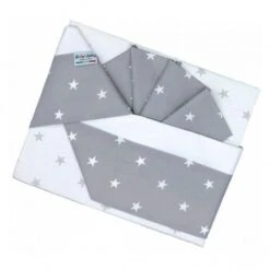 Set Lenzuola Per Culla Fantasia Grigio