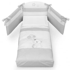 Toby - Set Letto Con Trapunta Federa Cuscino E Paracolpi Colore Bianco